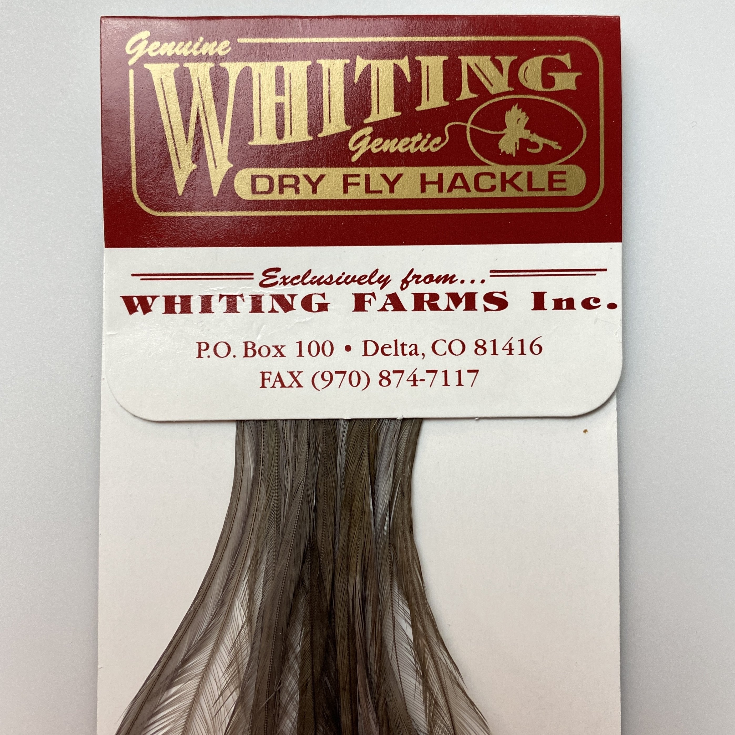 Whiting 100 Pack Dry Fly Hackle - Dark Dun - 18 – Fly Fish Food