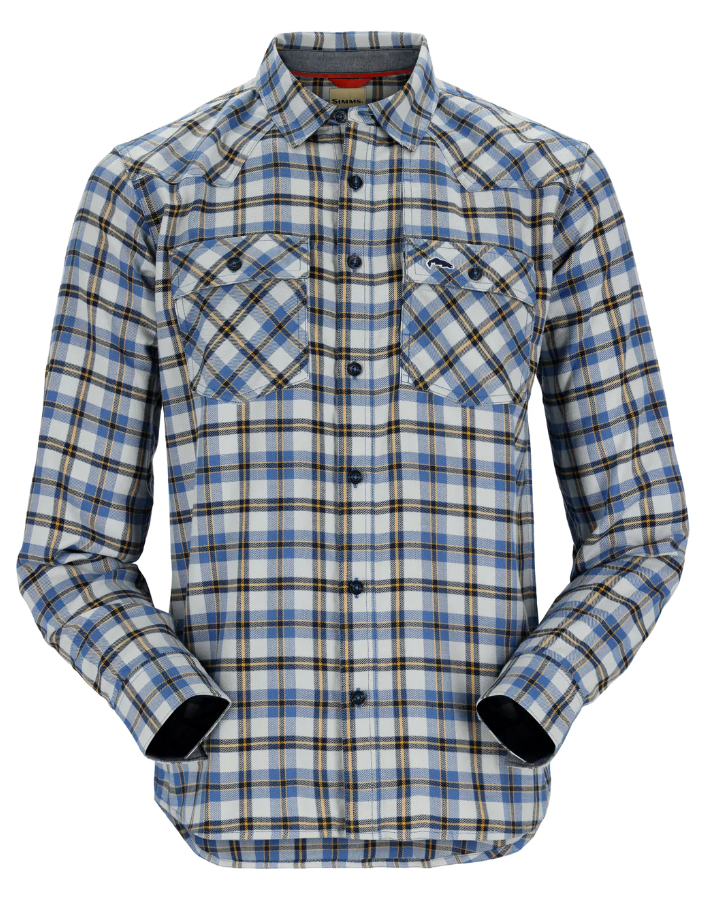 Fishing Shirt Simms Santee Flannel Camel & Navy & Clay Neo Plaid