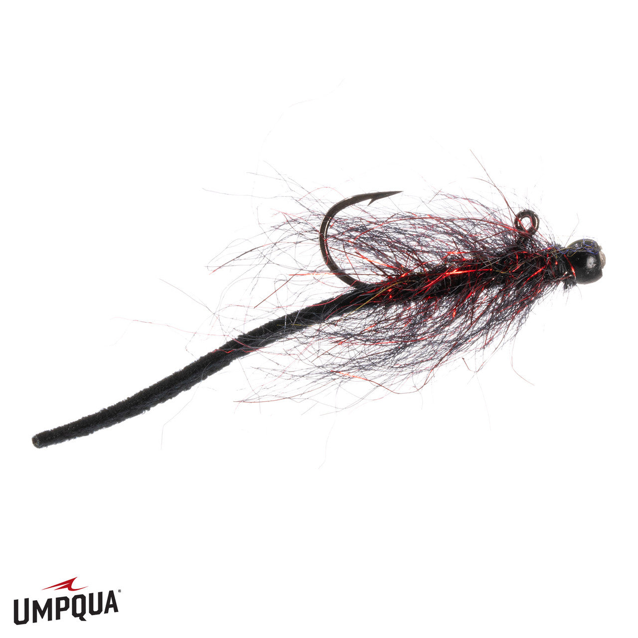 Balanced Leather Leech - Black/Red – Fly Fish Food