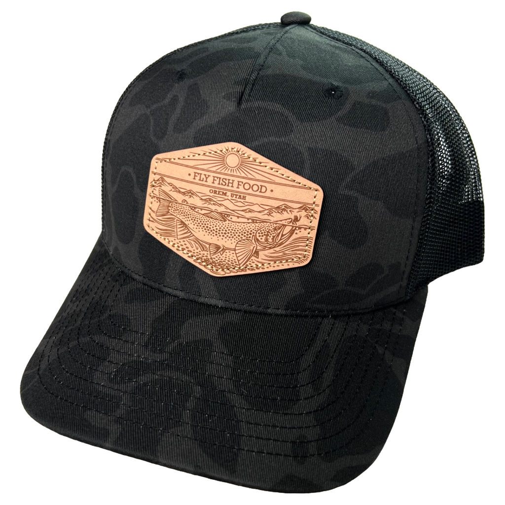 Fly Fish Food Logo Hat - Black/Red Band