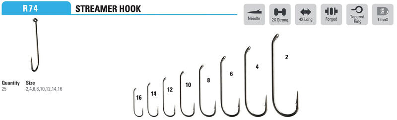 Mustad - Roar Streamer Long Hook R74AP