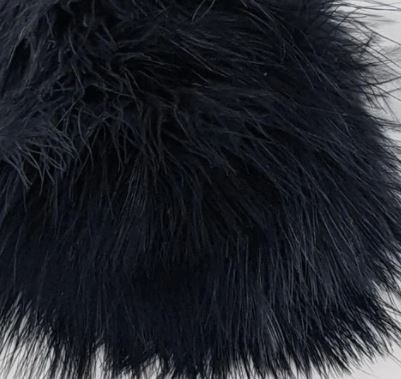 Marabou Feather Strip MSTRIP-BLACK: 35mm - Black