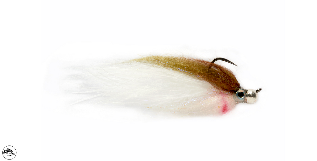 Jiggy Fat Minnow Olive & White Barbless